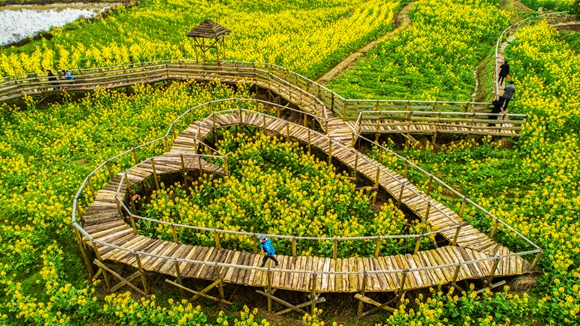 “心”型廊橋。廖濤 攝