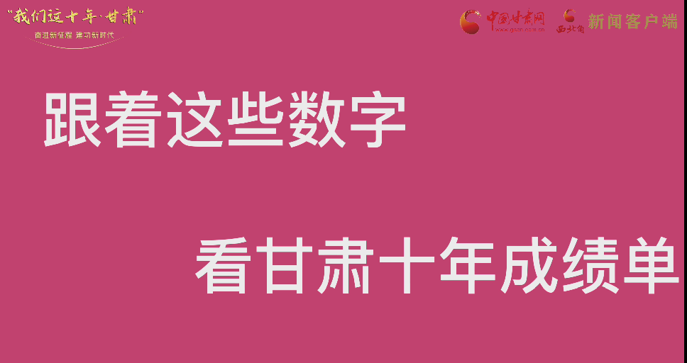 【快閃】前方高能！十年成績單 跟著這些數(shù)字看甘肅