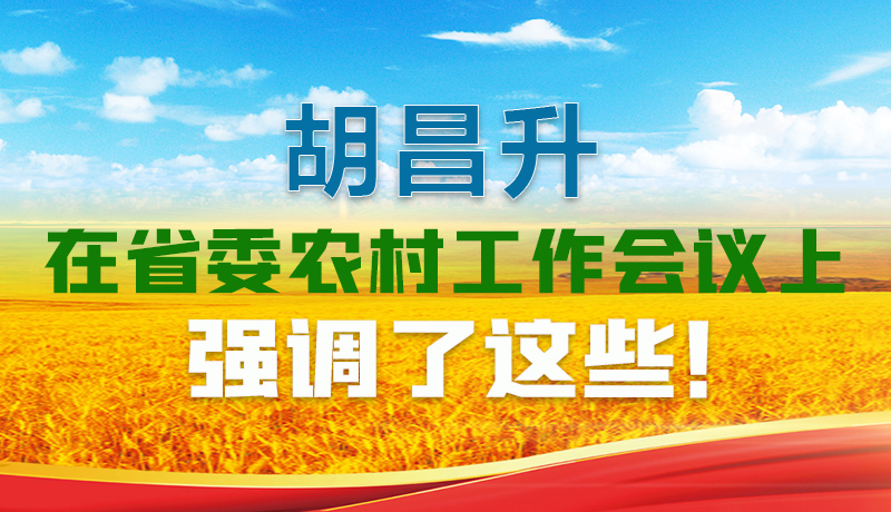 圖解|胡昌升在省委農(nóng)村工作會(huì)議上強(qiáng)調(diào)了這些！