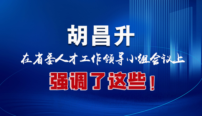 圖解|胡昌升在省委人才工作領導小組會議上強調了這些！