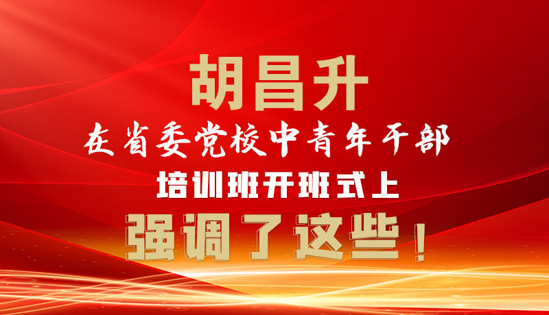 圖解|胡昌升在省委黨校中青年干部培訓(xùn)班開班式上強(qiáng)調(diào)了這些！
