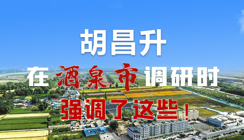 圖解|胡昌升在酒泉市調(diào)研時強調(diào)了這些！