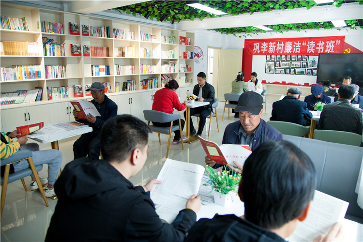 隴南市禮縣開展廉潔書籍進農(nóng)家書屋活動，圖為羅壩鎮(zhèn)鞏李新村舉辦的“廉潔讀書班”。.jpg