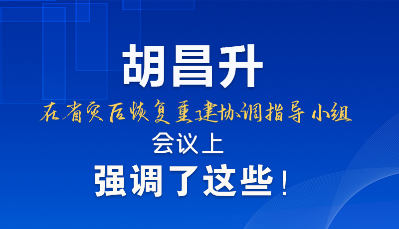 圖解|胡昌升在省災后恢復重建協(xié)調(diào)指導小組會議上強調(diào)了這些！