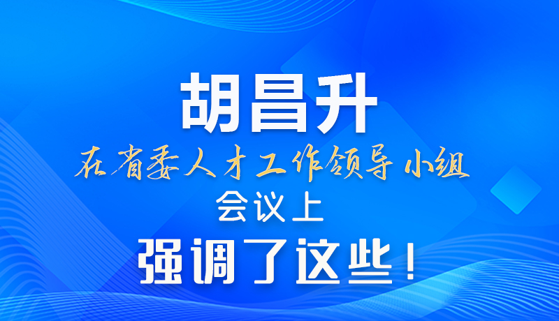 【甘快看】圖解|胡昌升在省委人才工作領(lǐng)導(dǎo)小組會議上強調(diào)了這些！