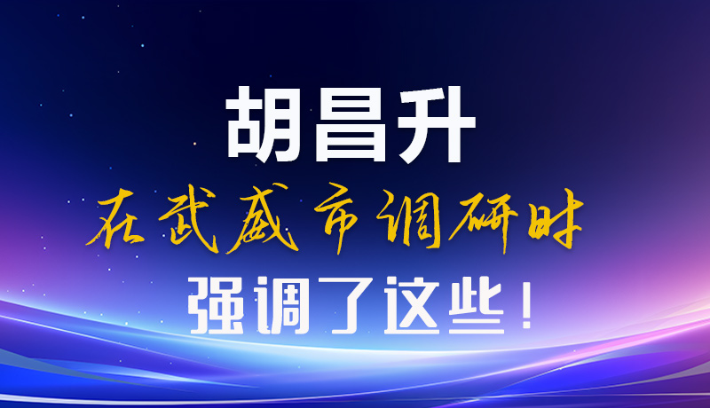 圖解|胡昌升在武威市調(diào)研時強(qiáng)調(diào)了這些！