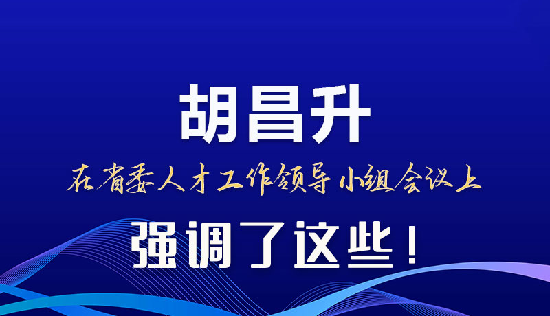 圖解|胡昌升在省委人才工作領(lǐng)導(dǎo)小組會議上強(qiáng)調(diào)了這些！