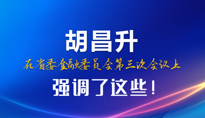 圖解|胡昌升在省委金融委員會第三次會議上強調(diào)了這些！